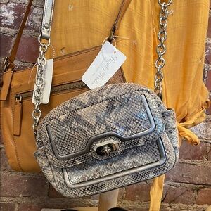 COACH Gray Snake Print Bag Crossbody